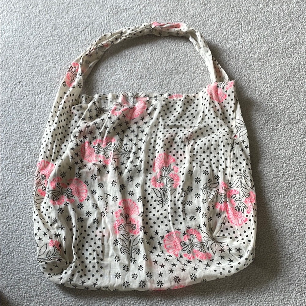 Free People Floral Print Shoulder Bag in Cream and Pink NEW!